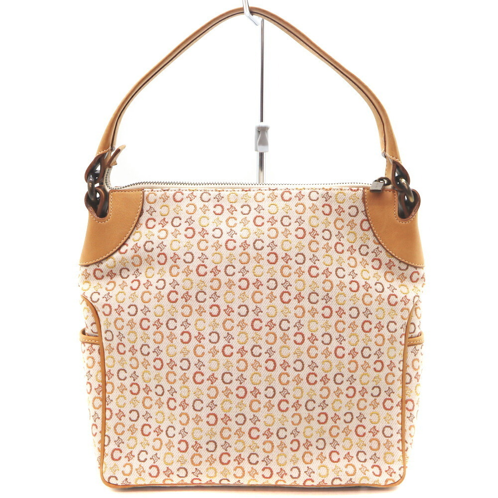 Celine One Shoulder Hobo Bag Canvas Leather White - Picture 2 of 6